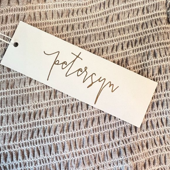 NWT Petersyn Barrett Skirt Linen Ruffles Smocked Size Large Solid Not Fl… - Picture 7 of 10